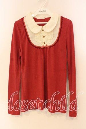 画像: axes femme / 重ね着風カットソー M アカ×オフ O-25-12-22-1031-AX-TO-IG-OS