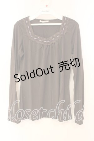 画像: axes femme / はしごレースプルオーバー M ブラウン O-25-12-22-1032-AX-TO-IG-ZT525