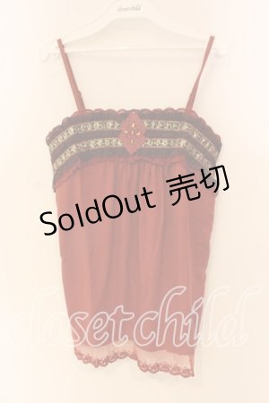 画像: axes femme / ジャガードラインキャミソール M オレンジ O-25-12-22-1033-AX-TO-IG-ZT525