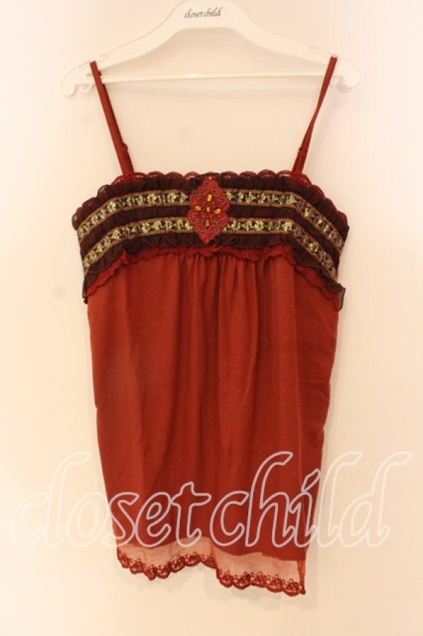 画像1: axes femme / ジャガードラインキャミソール M オレンジ O-25-12-22-1033-AX-TO-IG-OS (1)