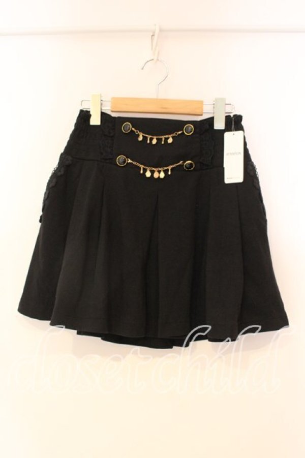 画像1: axes femme / チャーム付タックスカート M クロ O-25-12-22-1043-AX-SK-IG-OS (1)
