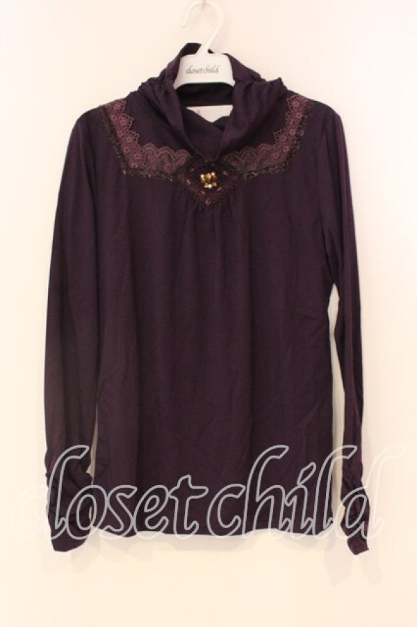 画像1: axes femme / 胸元ビジュータートル M パープル O-25-12-22-1045-AX-TO-IG-OS (1)