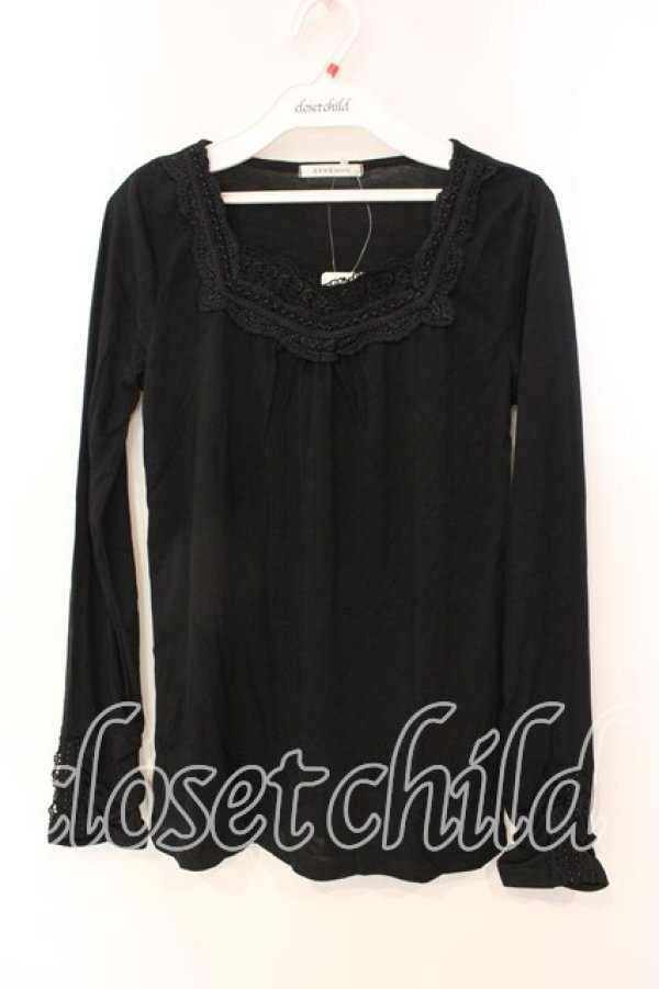 画像1: axes femme / パール使いインナープルオーバー M クロ O-25-12-22-1046-AX-TO-IG-OS (1)