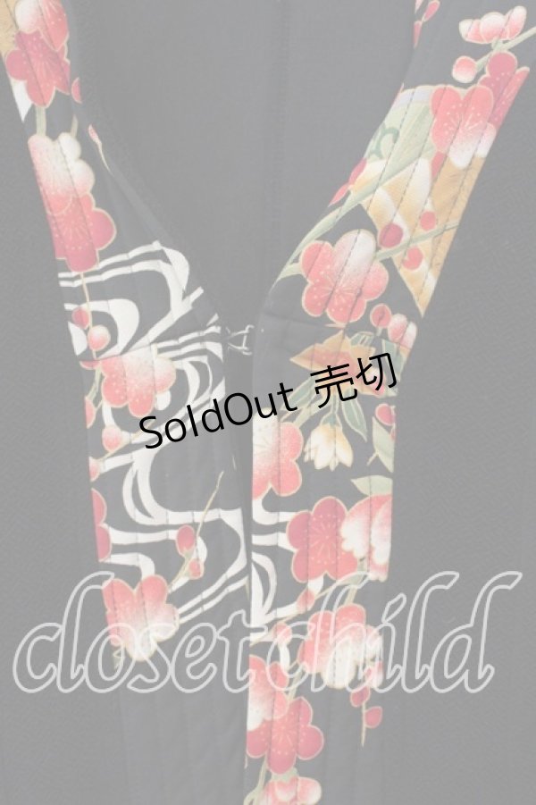 画像2: Qutie Frash / サイドレースアップ着物カーデ  ブラック×オレンジ O-25-12-22-076-QU-TO-IG-OS (2)