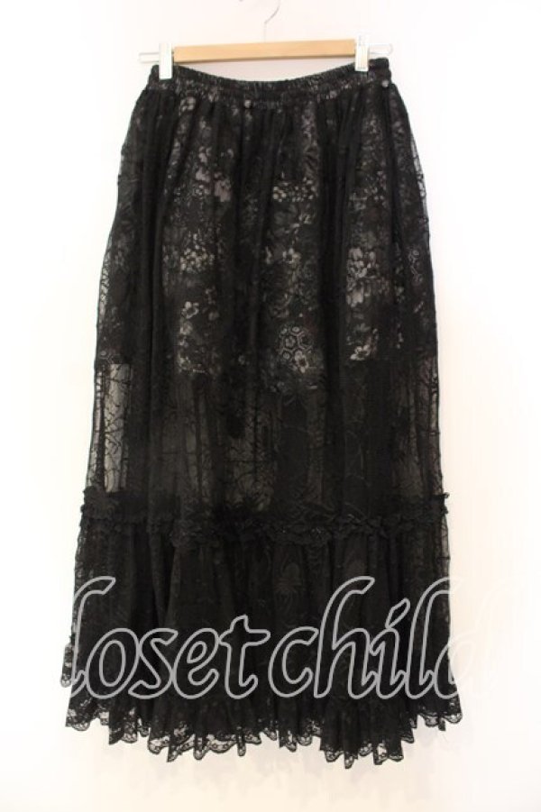 画像1: Qutie Frash / メッシュロングスカート  ブラック O-25-12-22-078-QU-SK-IG-OS (1)