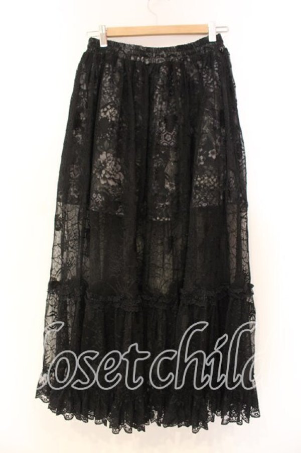 画像4: Qutie Frash / メッシュロングスカート  ブラック O-25-12-22-078-QU-SK-IG-OS (4)