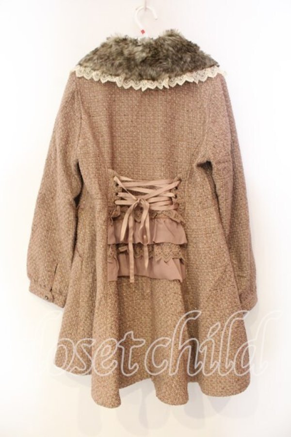 画像2: axes femme / キラキラツイードコート M ピンクベージュ O-25-12-22-087-AX-CO-IG-OS (2)