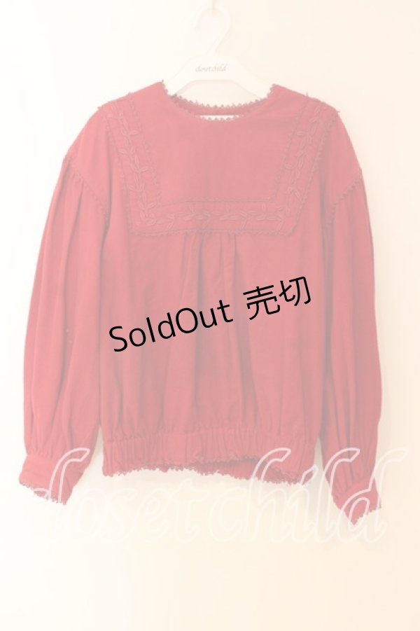 画像1: STREET ORGAN / レース使い起毛トップス M アカ O-25-12-22-090-EL-TO-OW-OS (1)