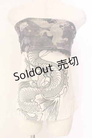 画像: Qutie Frash / 和柄メッシュサラシトップス  ホワイト O-25-12-22-007-QU-TO-IG-ZI