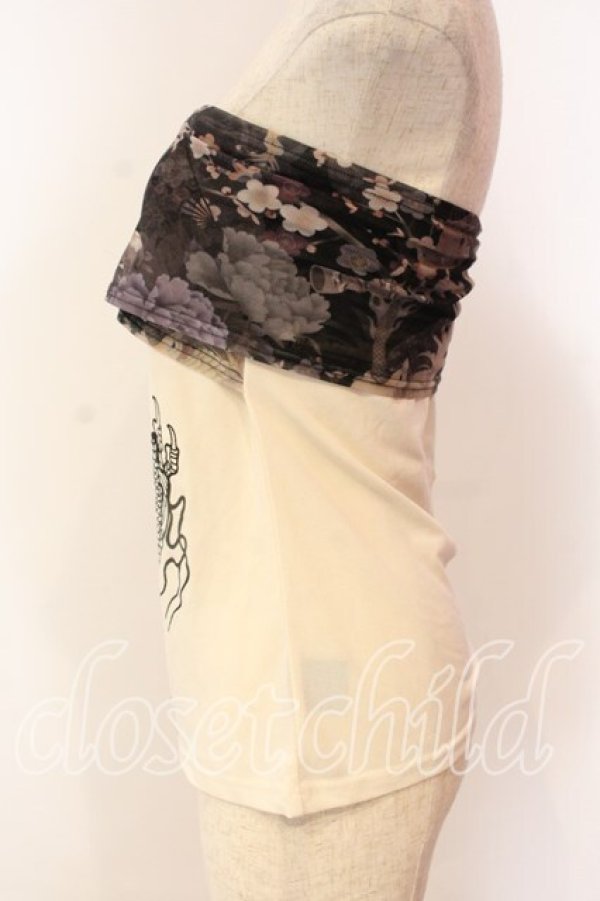 画像2: Qutie Frash / 和柄メッシュサラシトップス  ホワイト O-25-12-22-007-QU-TO-IG-OS (2)