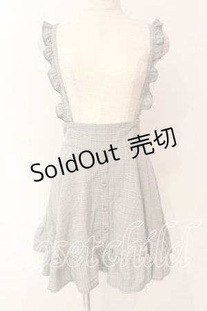 画像: MA*RS / グレンチェックサス付きスカート  グレー O-25-12-22-013-EL-SK-OW-OS