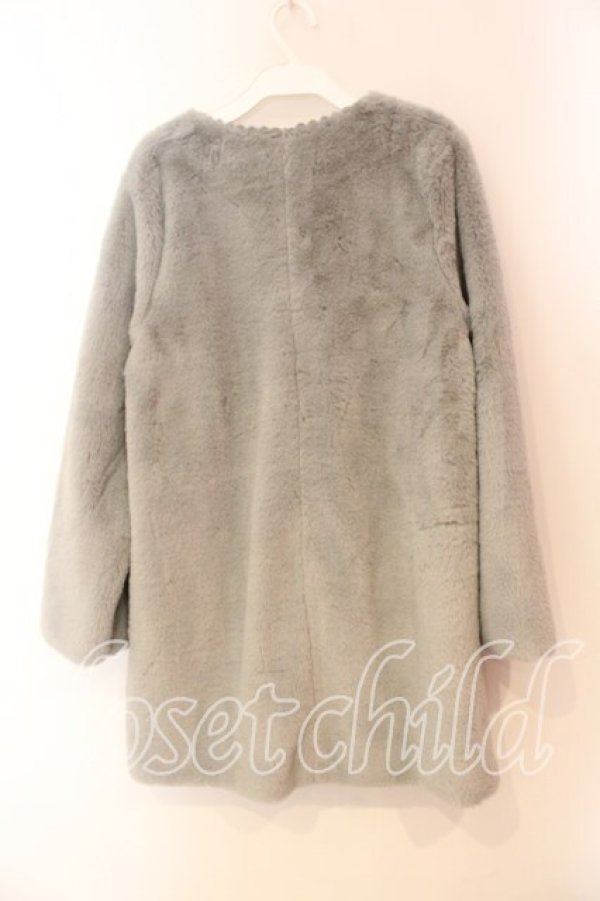 画像3: axes femme POETIQUE / フェイクファーロングコート  ライトグレー O-25-12-22-018-AX-CO-IG-OS (3)