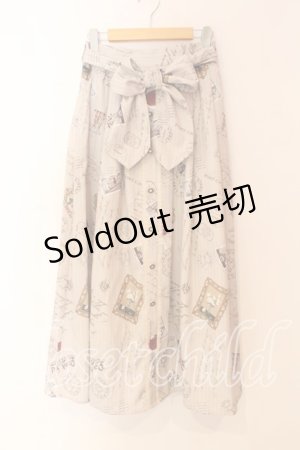 画像: axes femme / ボン・ヴォヤージュ柄スカート  ベージュ O-25-12-22-019-AX-SK-IG-ZT393