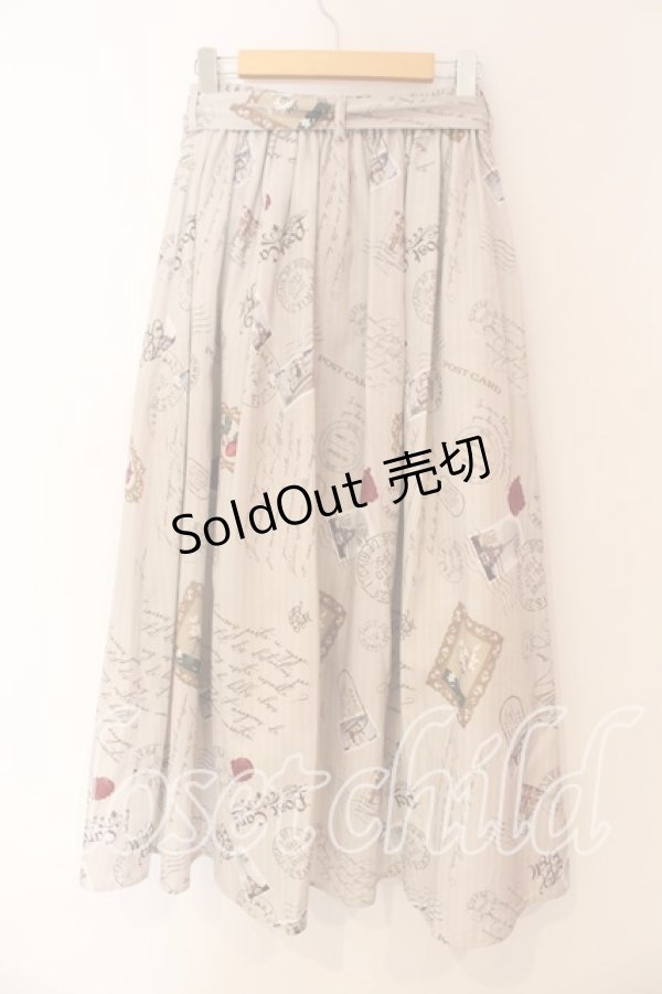 画像3: axes femme / ボン・ヴォヤージュ柄スカート  ベージュ O-25-12-22-019-AX-SK-IG-ZT393 (3)