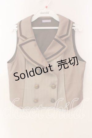 画像: axes femme Kawaii / 切替えベスト  ブラウン O-25-12-22-020-AX-TO-IG-ZT506