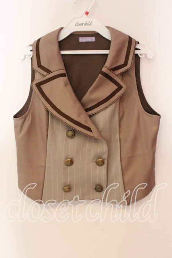 画像1: axes femme kawaii / 切替えベスト  ブラウン O-25-12-22-020-AX-TO-IG-OS (1)
