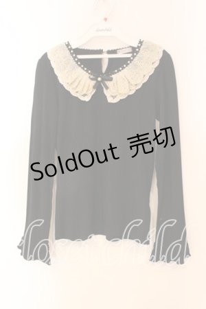 画像: axes femme / レースカラーテレコカットソー Ｍ クロ O-25-12-22-022-AX-TO-IG-OS