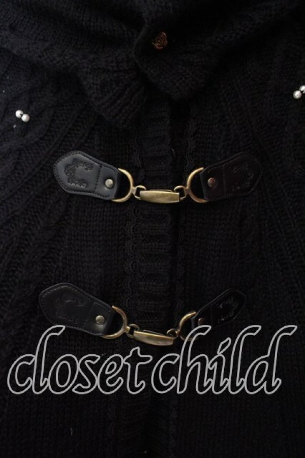 画像2: axes femme / オフタートルニットポンチョ Ｍ クロ O-25-12-22-023-AX-TO-IG-OS (2)