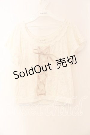 画像: axes femme / レース使い編み上げプルオーバー M キナリ O-25-12-22-029-AX-TO-OW-OS