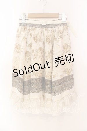 画像: axes femme / スカーフ柄イレヘムスカート M ベージュ O-25-12-22-031-AX-SK-OW-ZT507