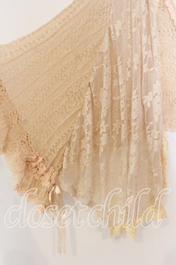 画像2: axes femme / レースレイヤードケープ風鍵編みボレロ M キナリ O-25-12-22-033-AX-TO-OW-OS (2)