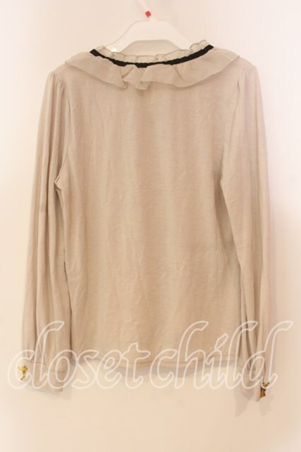 画像2: axes femme / リボンボタン使いブラウス風プルオーバー M ベージュ O-25-12-22-034-AX-TO-OW-OS (2)