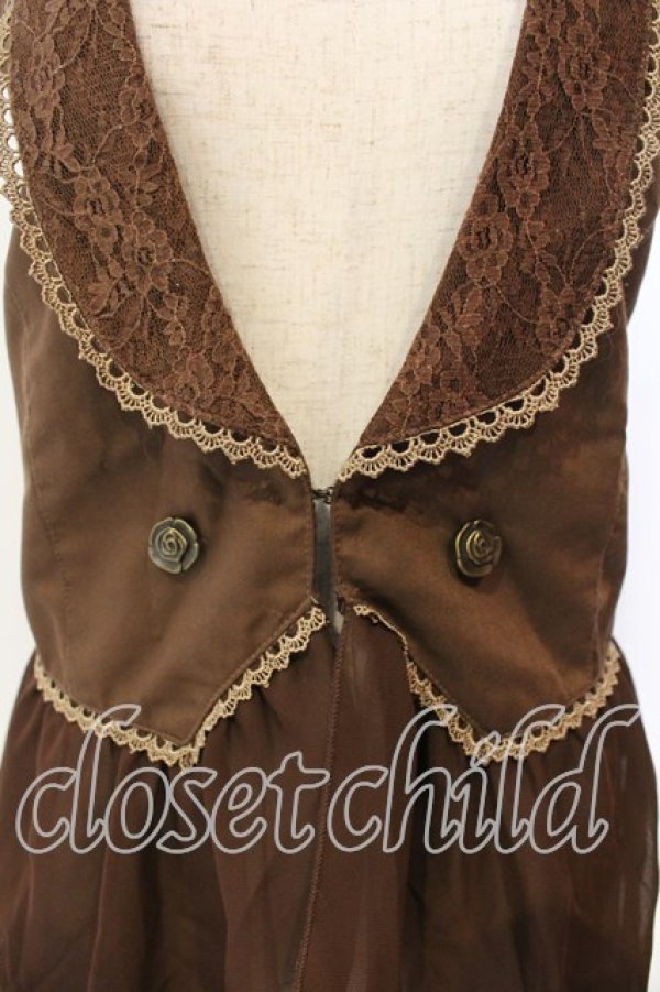 画像2: axes femme / 裾シフォンジレ M ブラウン O-25-12-22-035-AX-TO-OW-OS (2)