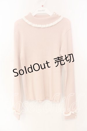 画像: axes femme / バイカラーフリルローズニット F ピンク O-25-12-23-033-AX-TO-OW-OS