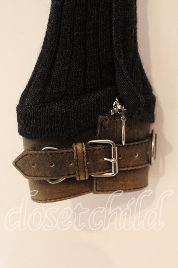 画像2: Jean Paul GAULTIER / スタンドネックリブレザーカフニット T160-168 ブラック O-25-12-23-003-GO-TO-YM-OS (2)