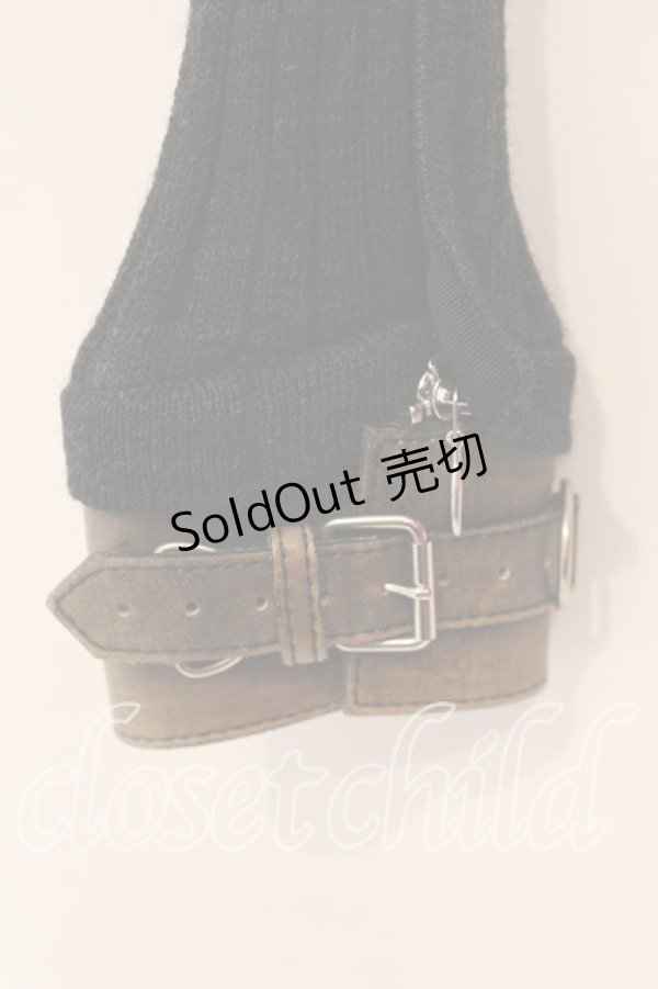 画像2: Jean Paul GAULTIER / スタンドネックリブレザーカフニット T160-168 ブラック O-25-12-23-003-GO-TO-YM-OS (2)