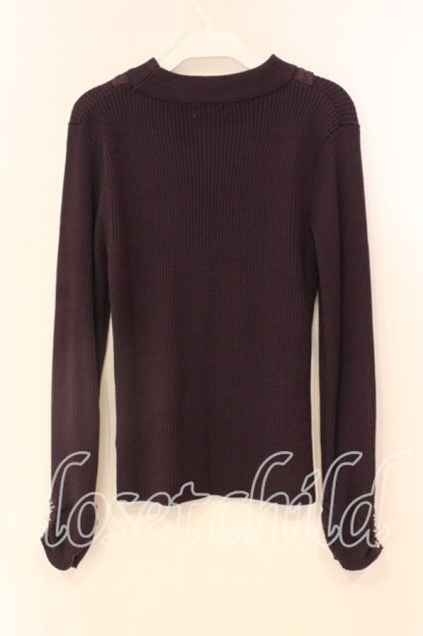 画像2: axes femme / バラボトルネックリブプルオーバー M パープル O-25-12-23-035-AX-TO-OW-OS (2)
