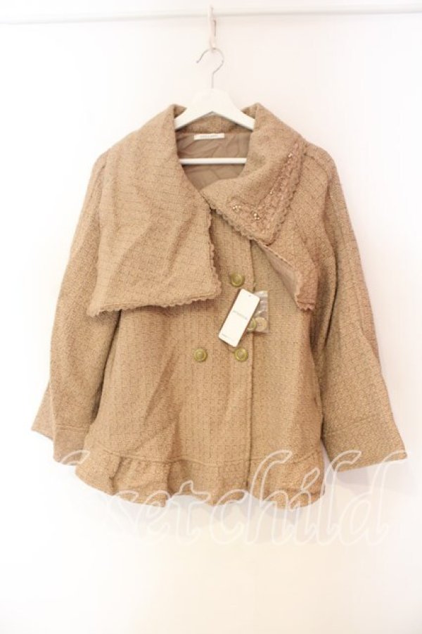 画像1: axes femme / ラメ入りロービングジャケット M ベージュ O-25-12-23-040-AX-JA-IG-OS (1)