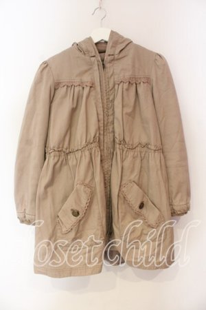 画像: axes femme / 前立てファーモッズコート  ピンクベージュ O-25-12-23-043-AX-CO-IG-ZT-C030