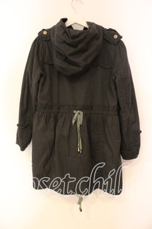 画像2: axes femme / ボアライナー付きフリルモッズコート  チャコール O-25-12-23-045-AX-CO-IG-OS (2)