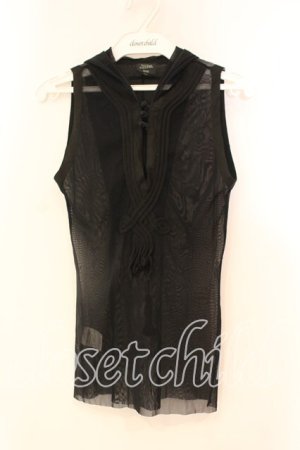 画像: Jean Paul GAULTIER / ノースリーブパワーネット魔女フードトップス 40 ブラック O-25-12-23-004-GO-TO-YM-OS
