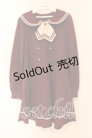 画像: Amavel / セーラースウェットワンピース F ワイン O-25-12-23-052-CA-OP-YM-OS