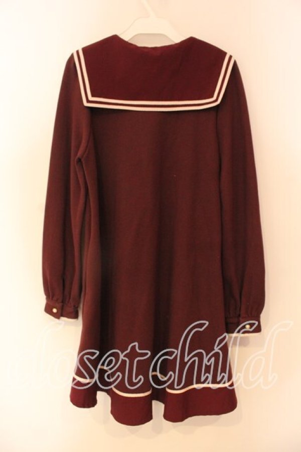 画像3: Amavel / セーラースウェットワンピース F ワイン O-25-12-23-052-CA-OP-YM-OS (3)