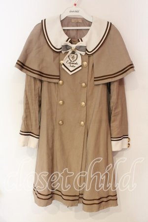 画像: Amavel / タイ付きケープワンピース F ブラウン O-25-12-23-053-CA-OP-YM-OS