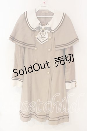 画像: Amavel / タイ付きケープワンピース F ブラウン O-25-12-23-053-CA-OP-YM-OS