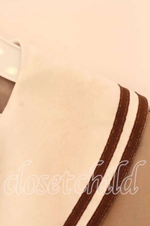 画像3: Amavel / タイ付きケープワンピース F ブラウン O-25-12-23-053-CA-OP-YM-OS (3)