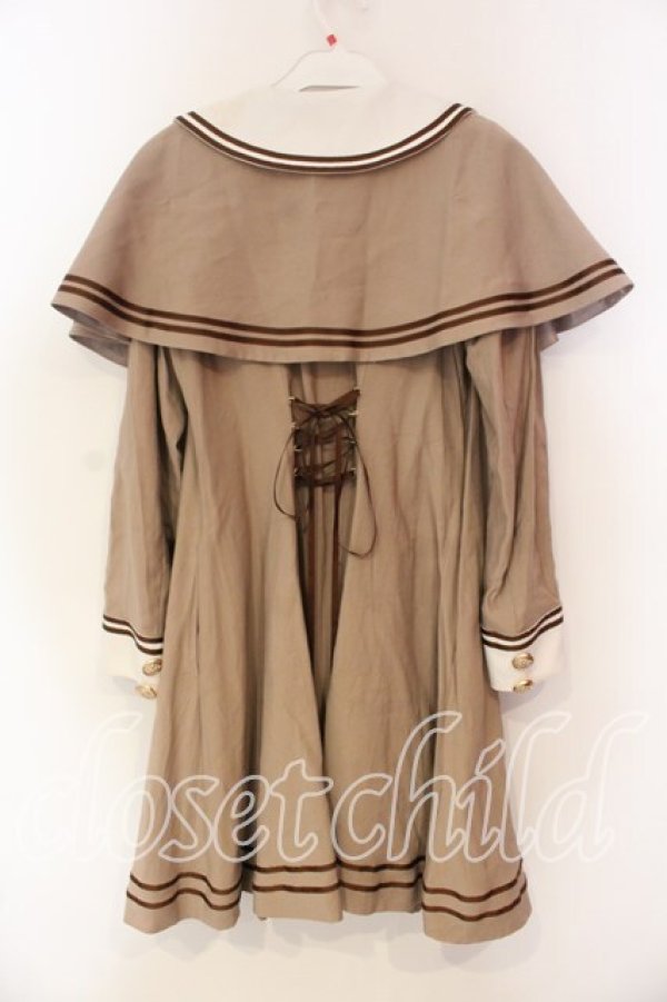 画像4: Amavel / タイ付きケープワンピース F ブラウン O-25-12-23-053-CA-OP-YM-OS (4)