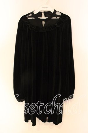 画像: Amavel / ベロアAラインワンピース  クロ O-25-12-23-060-CA-OP-IG-OS