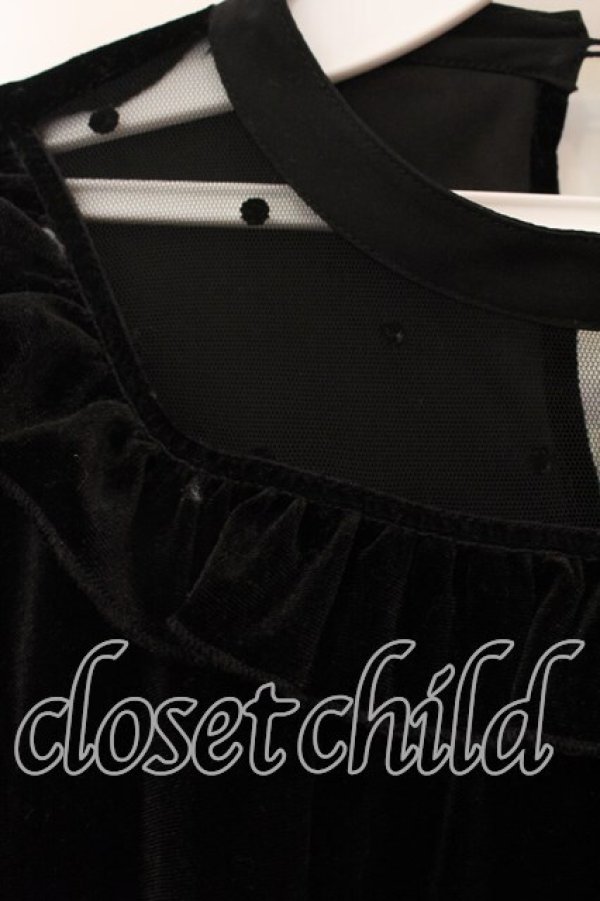 画像2: Amavel / ベロアAラインワンピース  クロ O-25-12-23-060-CA-OP-IG-OS (2)