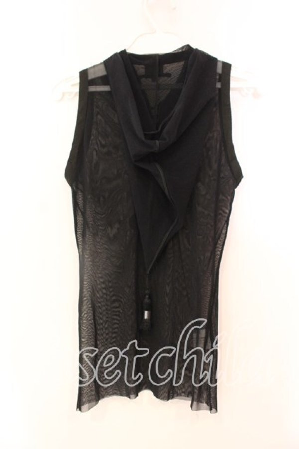 画像4: Jean Paul GAULTIER / ノースリーブパワーネット魔女フードトップス 40 ブラック O-25-12-23-004-GO-TO-YM-OS (4)