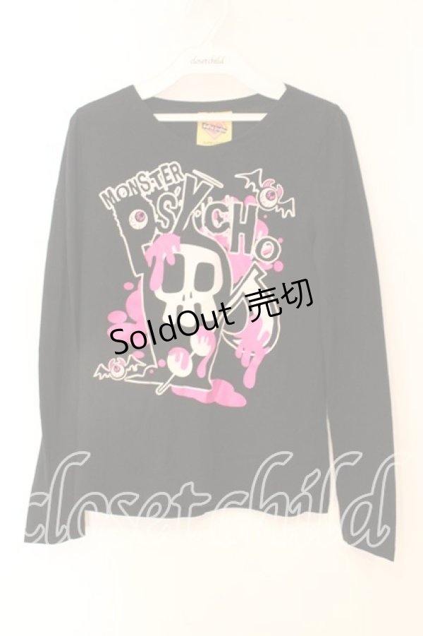 画像1: SUPER LOVERS / MONSTER PSYCHO プリントカットソー  ブラック O-25-12-23-011-PU-TO-YM-OS (1)