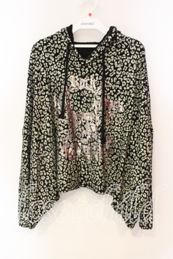 画像1: ALGONQUINS / レオパードイレヘムワイドパーカー  ブラックｘミント系 O-25-12-23-014-AL-TO-YM-OS (1)