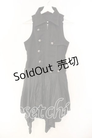 画像: ALGONQUINS / フラップスカート付きアシンメトリーワンピース F ブラック O-25-12-23-016-AL-OP-YM-OS