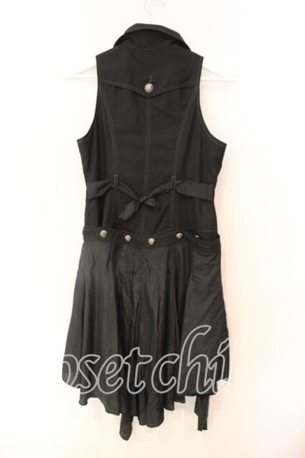 画像3: ALGONQUINS / フラップスカート付きアシンメトリーワンピース F ブラック O-25-12-23-016-AL-OP-YM-OS (3)