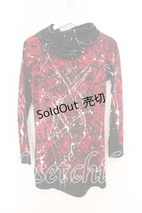 画像3: SEX POT ReVeNGe / パッチデザインロングパーカー M ブラックｘレッド O-25-12-23-020-SP-TO-YM-OS (3)