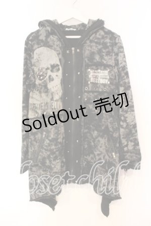 画像: SEX POT ReVeNGe / イレヘムブリーチデストロイパーカー  グレーｘブラック O-25-12-23-021-SP-TO-YM-OS